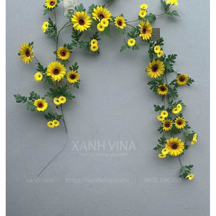 dây leo hoa hướng dương giả trang trí đẹp